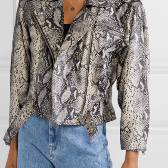 IRO Perrio snake leather jacket FR 36 NEW $1995! - Picture 3 of 7